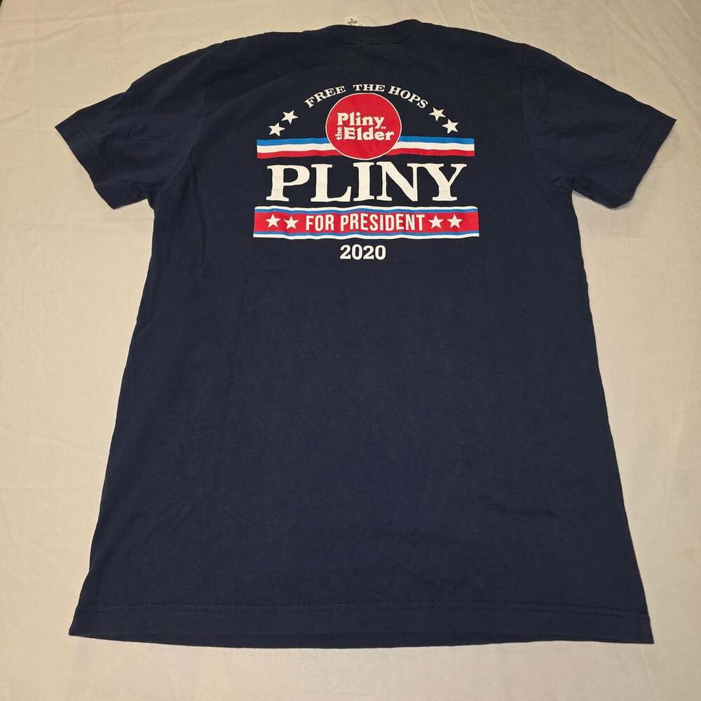 Pliny for President 2020 Russian River Brewing shirt Medium navy blue
